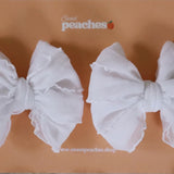 White Ruffle Clip